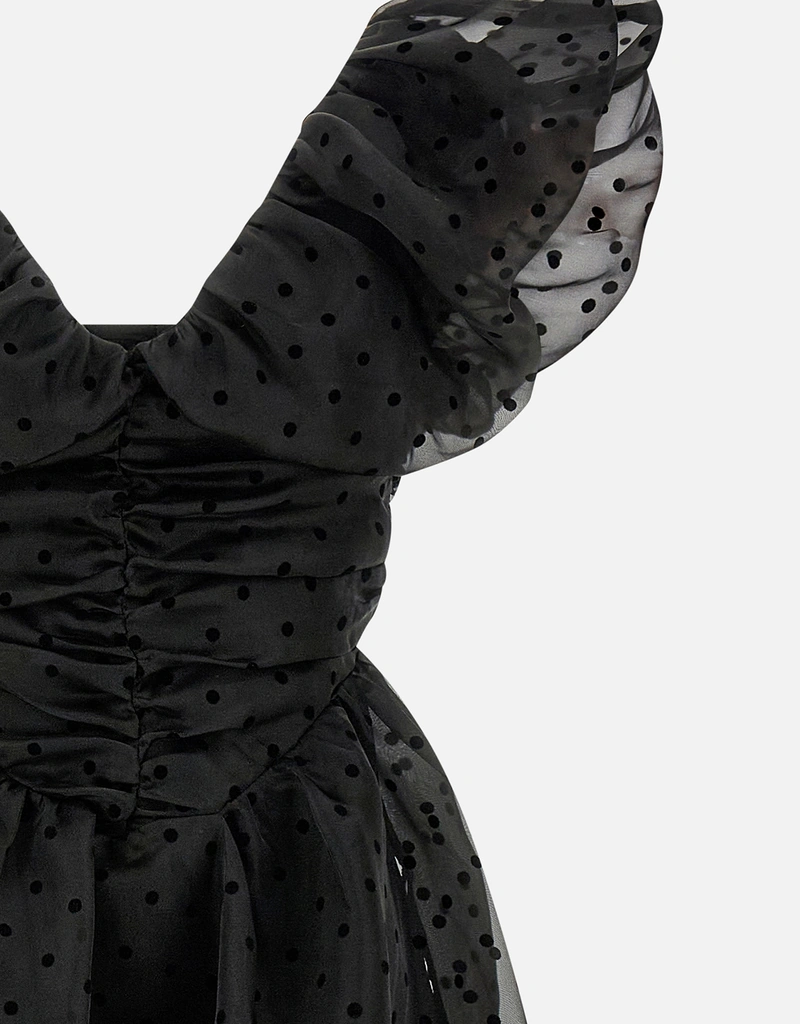 ganni black midi dress STRETCH COTTON DRESS main image 0