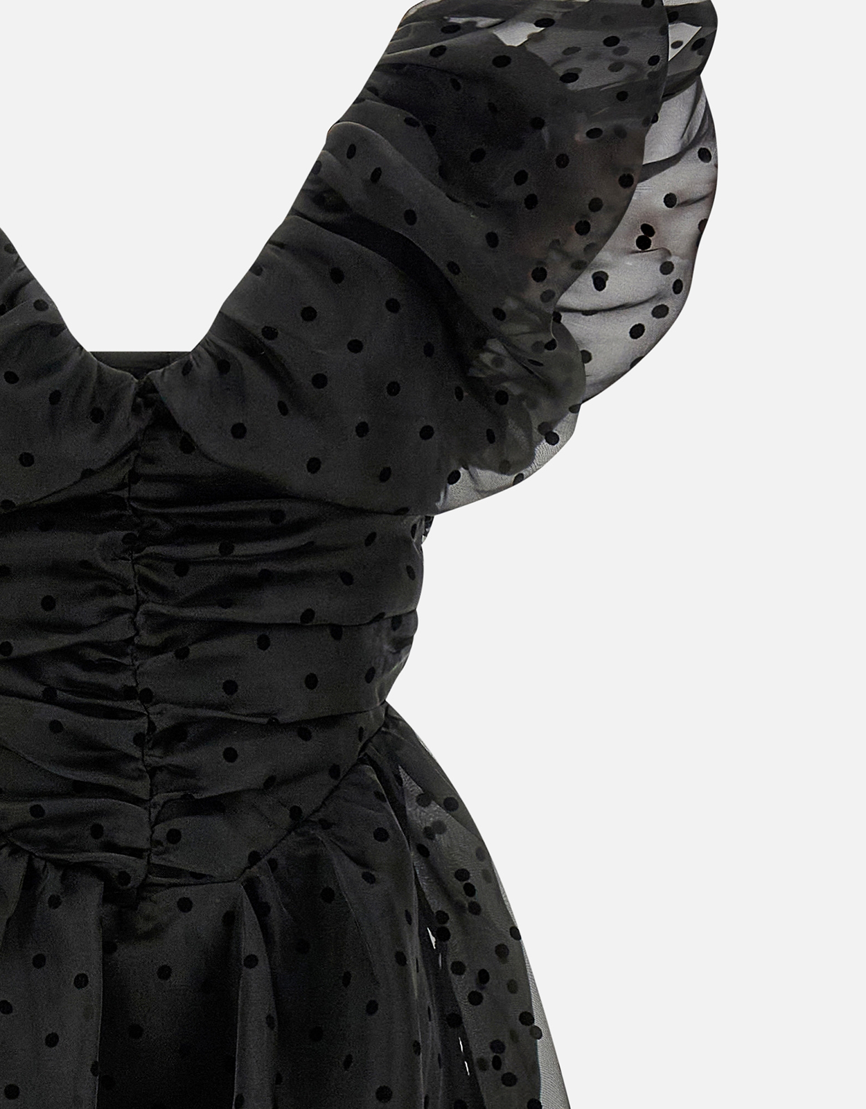 ganni black ruffle dress STRETCH COTTON DRESS