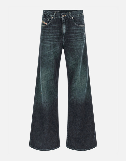 DIESEL D-akemi 1978 ブラック ワイドレッグ フレアデニム Diesel 1978 D-Akemiデニムワイドレッグフレアジーンズ (すべての新品