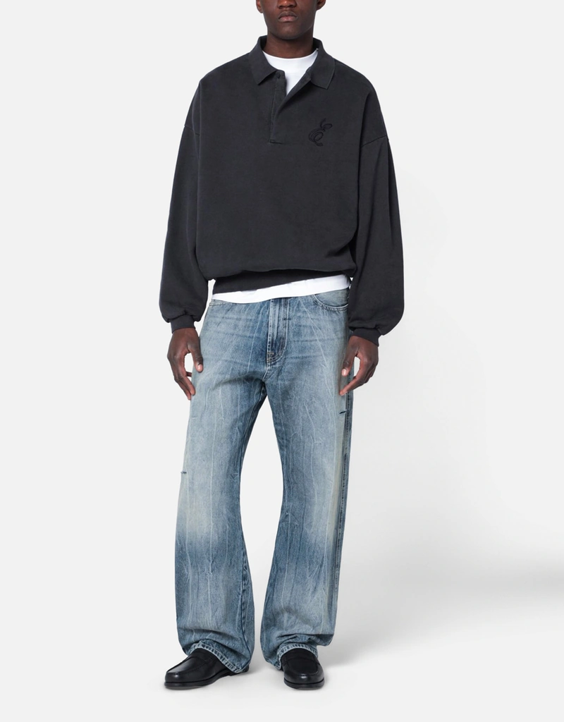 Fear Of God Essentials メンズクラシックコットン刺繍ポロスウェット
