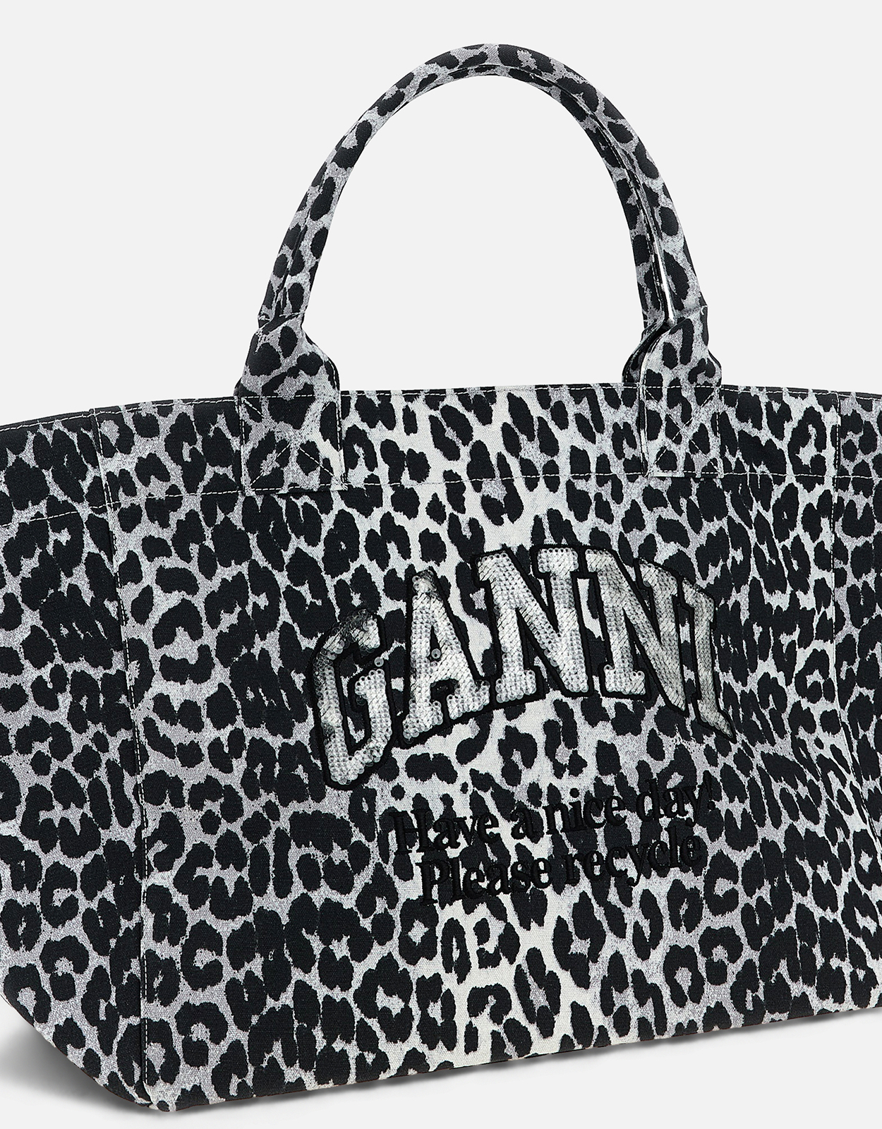 Ganni XXLヒョウ柄スパンコールトートバッグ () IFCHIC.COM