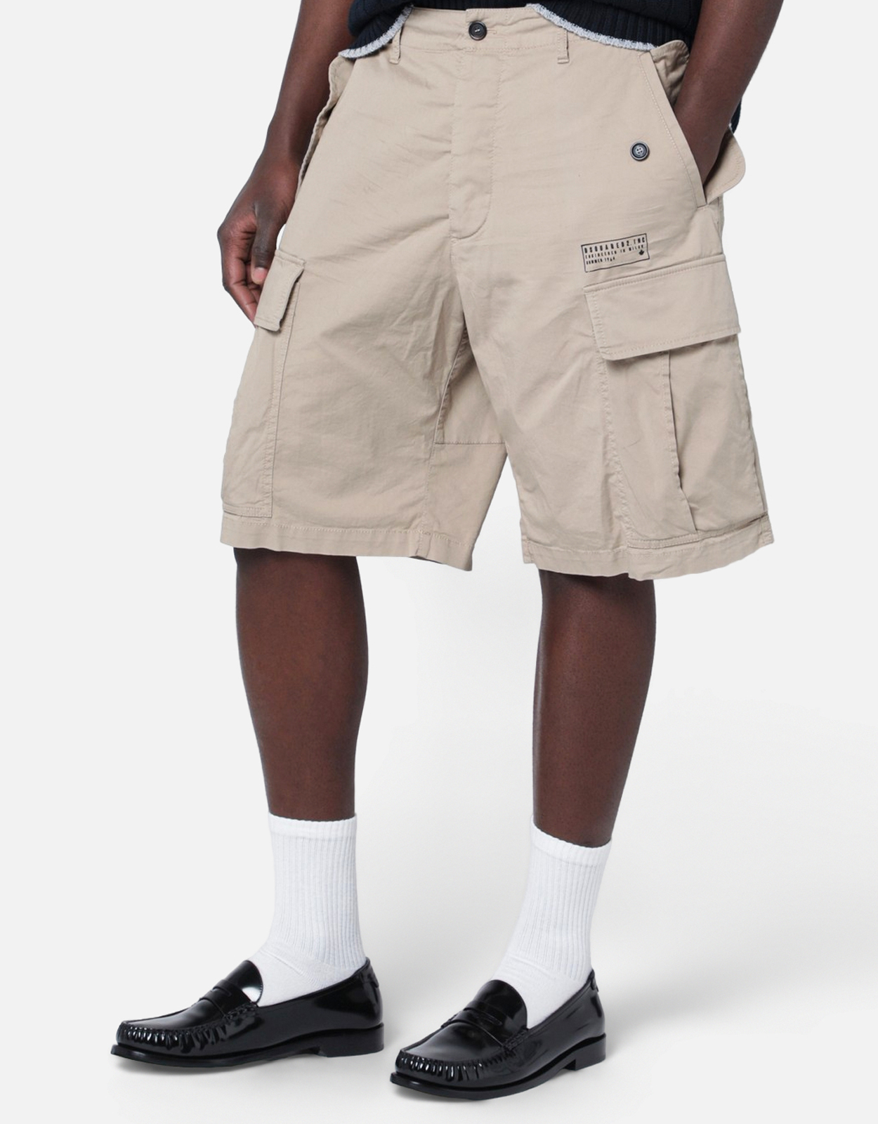 Dsquared2 メンズライトコットンストレッチカーゴカワイイショーツ