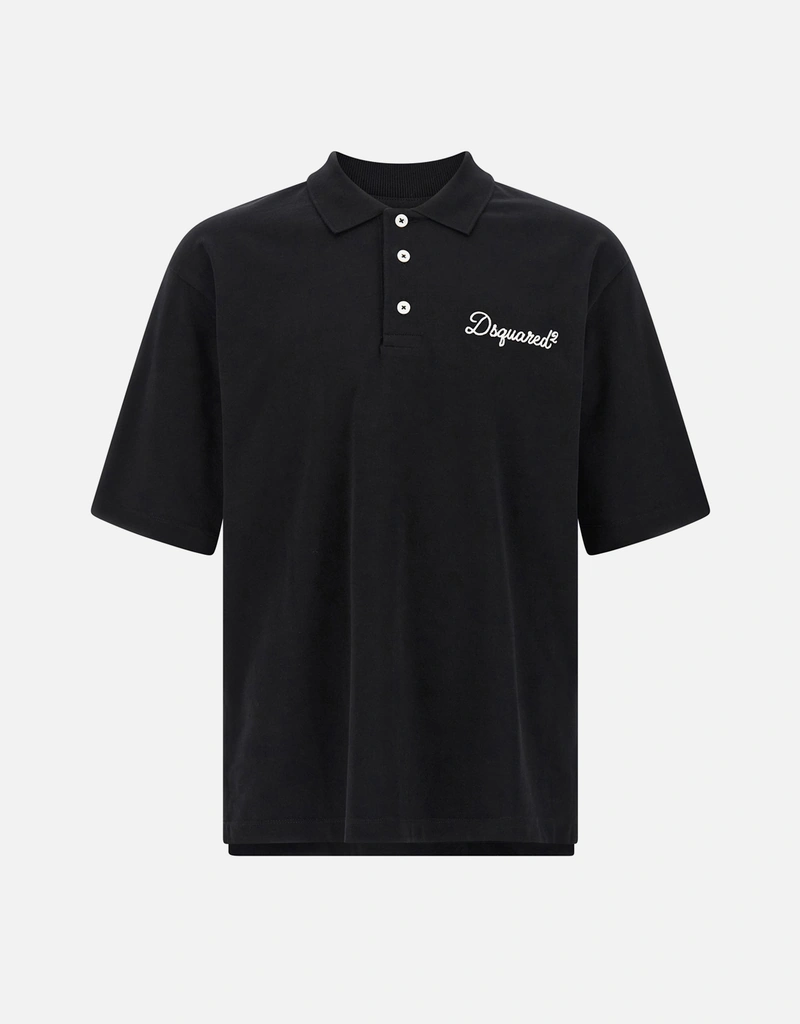 Dsquared2 メンズシグネチャーコットンテニスフィットポロシャツ