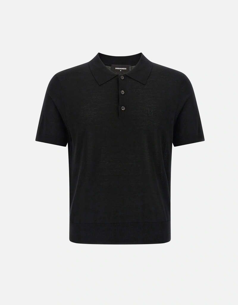 Dsquared2 メンズウールトーンオントーンロゴポロシャツ (すべての新品