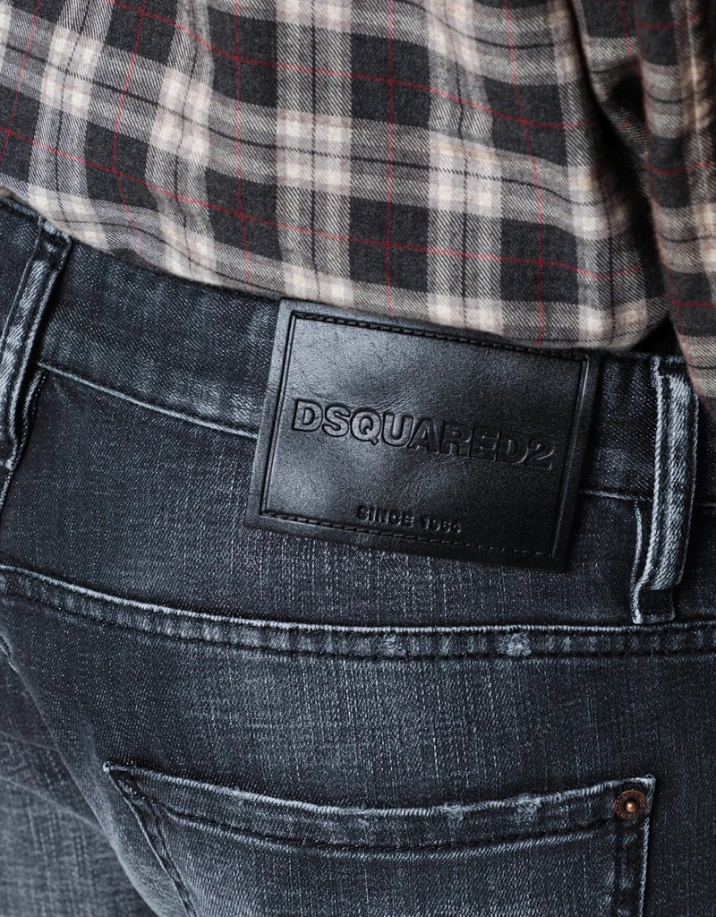 Dsquared2 メンズ ブラックフォグウォッシュ スリム ストレッチ