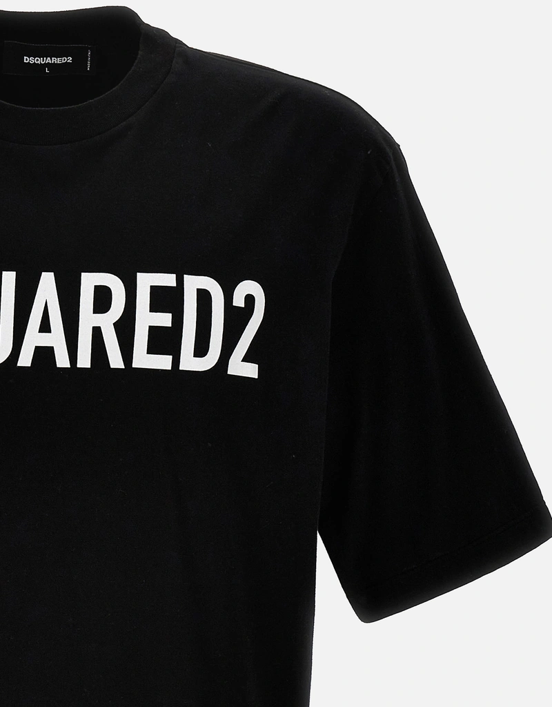 Dsquared2 メンズロゴプリントコットンルーズフィットTシャツ (すべて