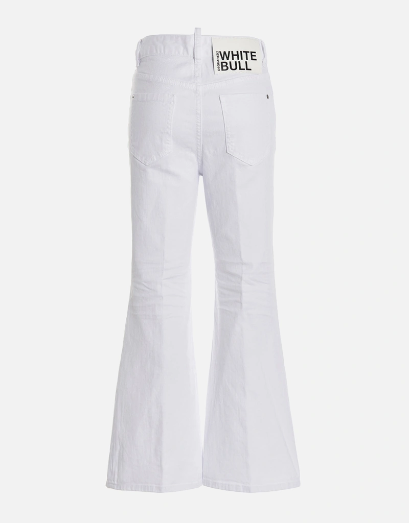 Dsquared2 スーパーフレアクロップドコットンデニムジーンズ (すべての