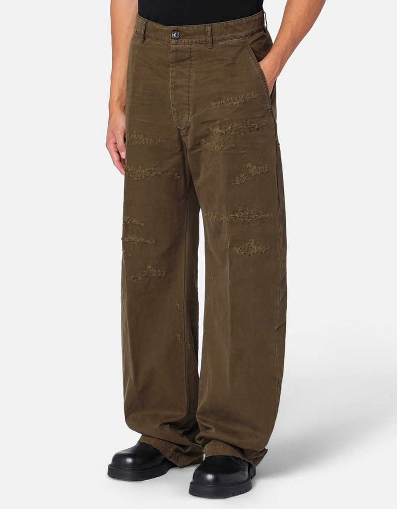 Dsquared2 メンズ ミリタリーグリーン ワイド コットン パンツ (すべて