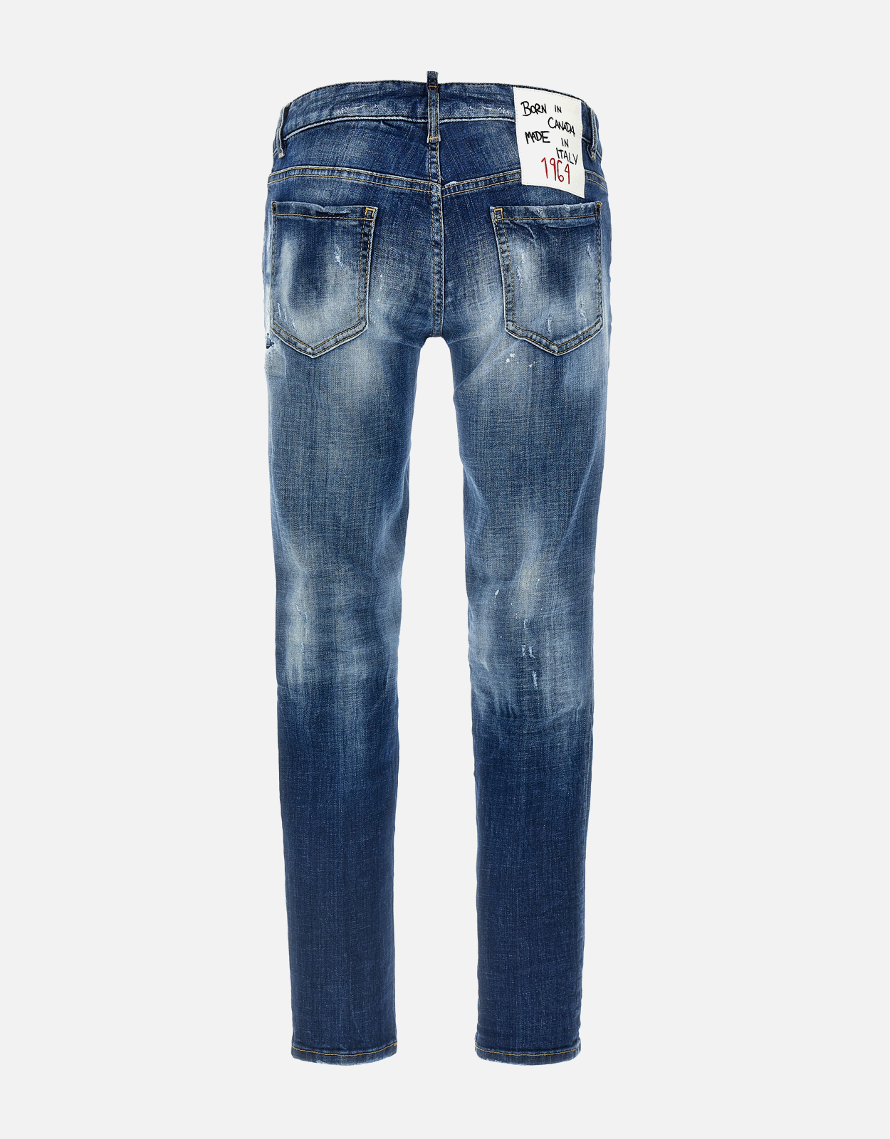 Dsquared2 Medium Dark Knee & Leg Patch Wash Cotton Denim Skinny