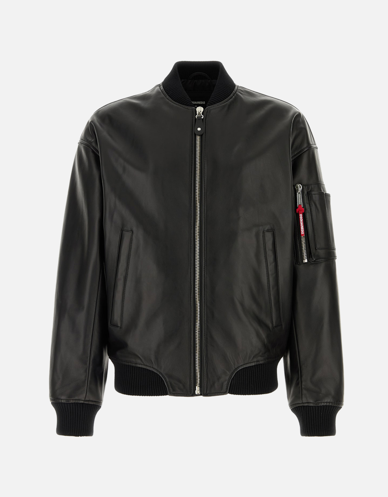 Dsquared2 メンズブラックオヴィンレザージャケット (すべての新品