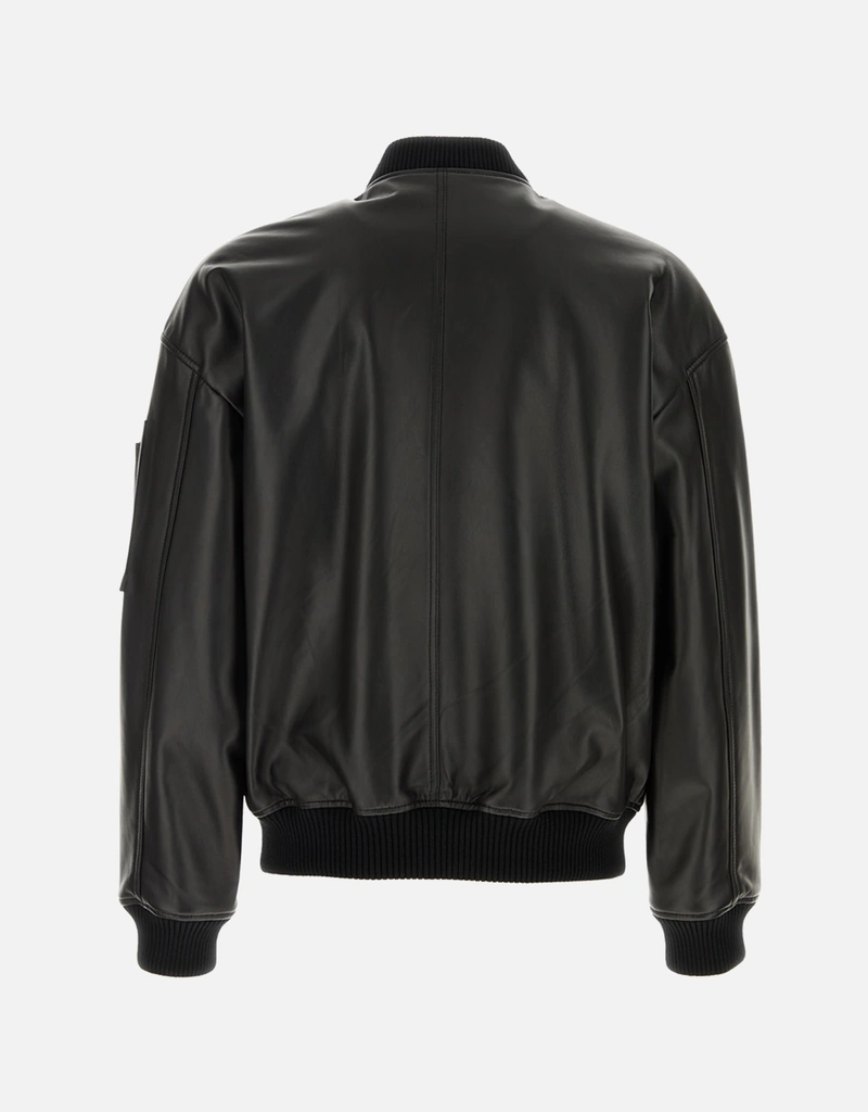 Dsquared2 メンズブラックオヴィンレザージャケット (すべての新品