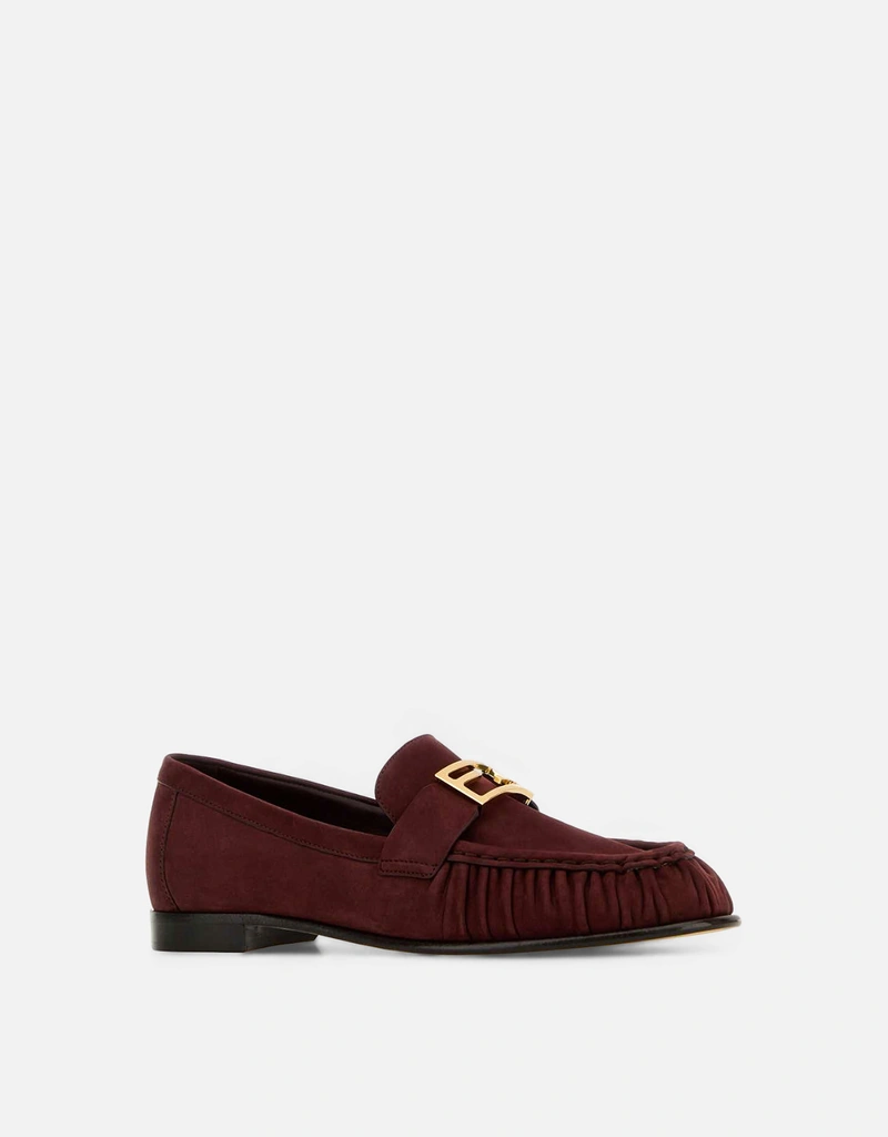 はな美品 FENDY ローファー　ダークブラウンスウェード21.5センチ Fendi スエードFFディテールローファー () IFCHIC.COM