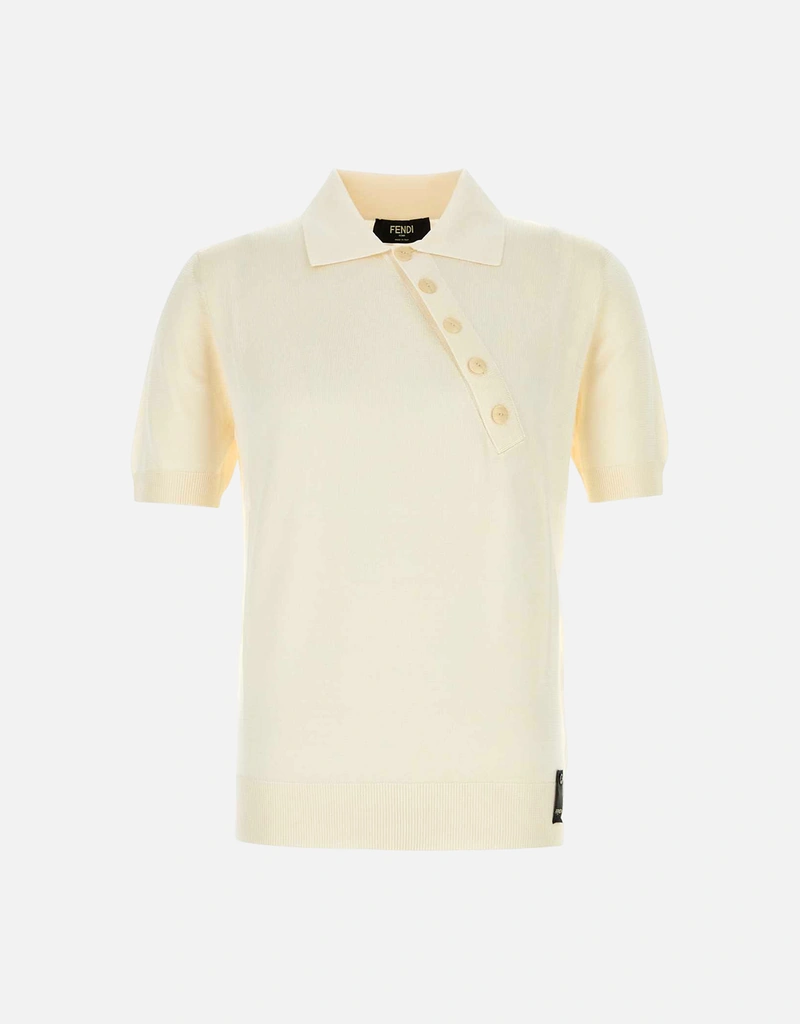 Fendi メンズ ホワイトビスコースポロシャツ () IFCHIC.COM