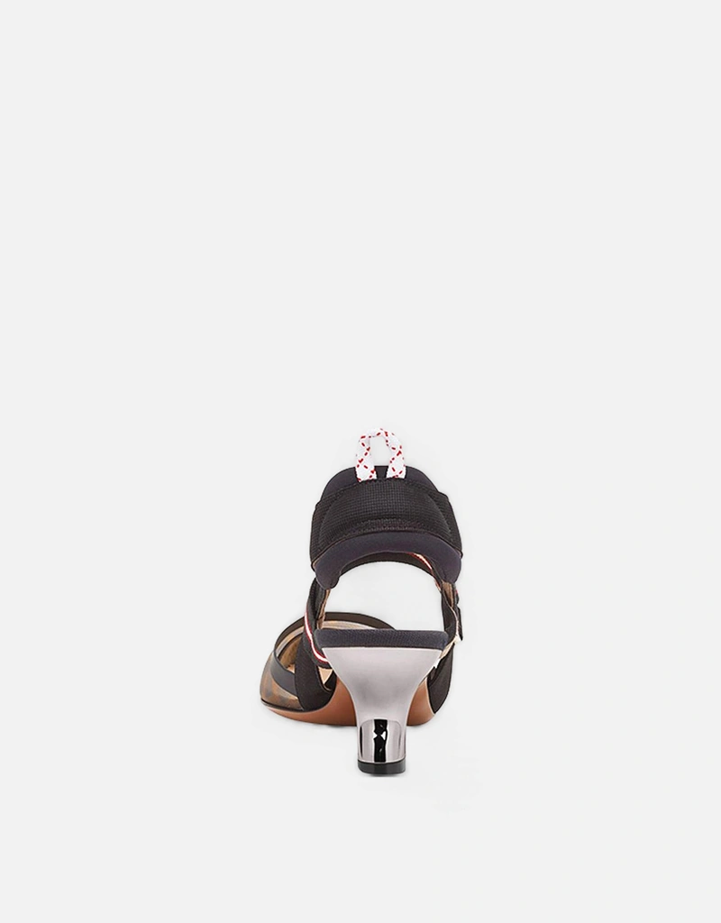 Fendi マルチカラーテックメッシュミディアムヒールスリングバック