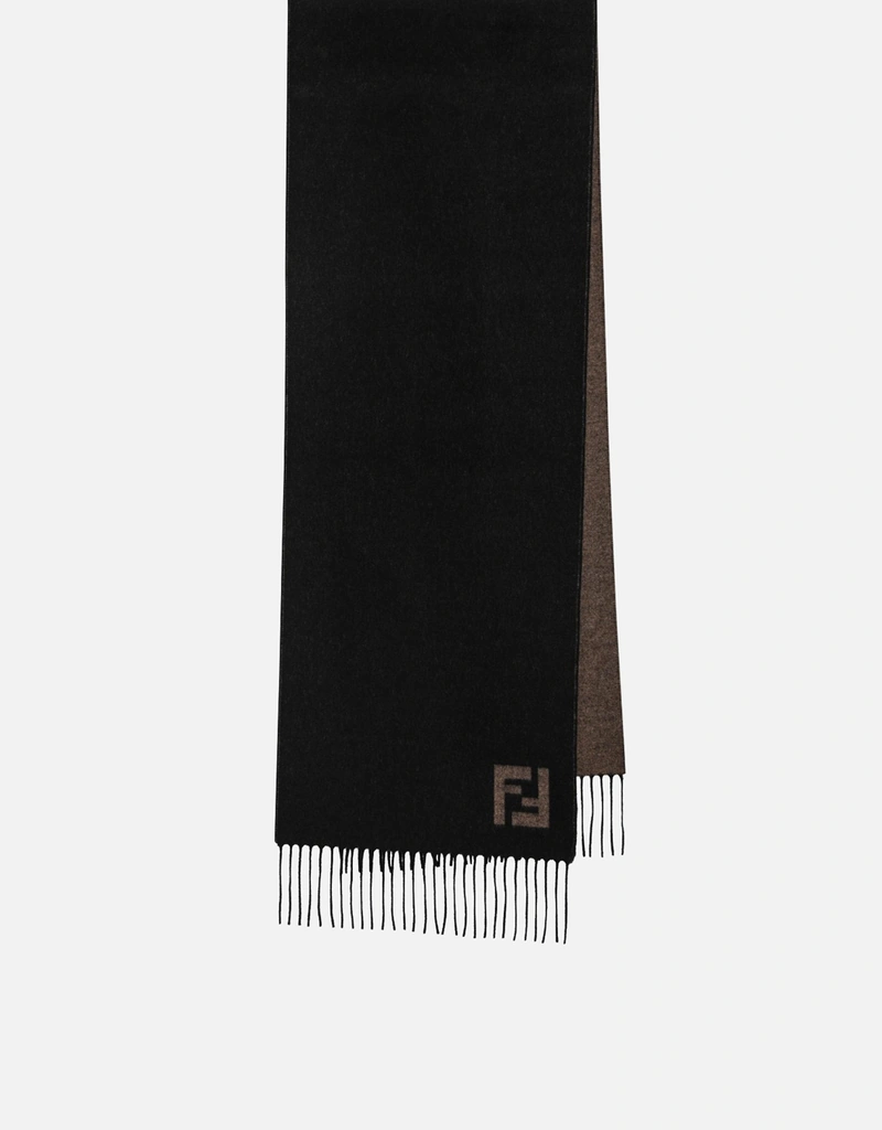 Fendi メンズ ブラック カシミヤ スカーフ (アクセサリ,スカーフ