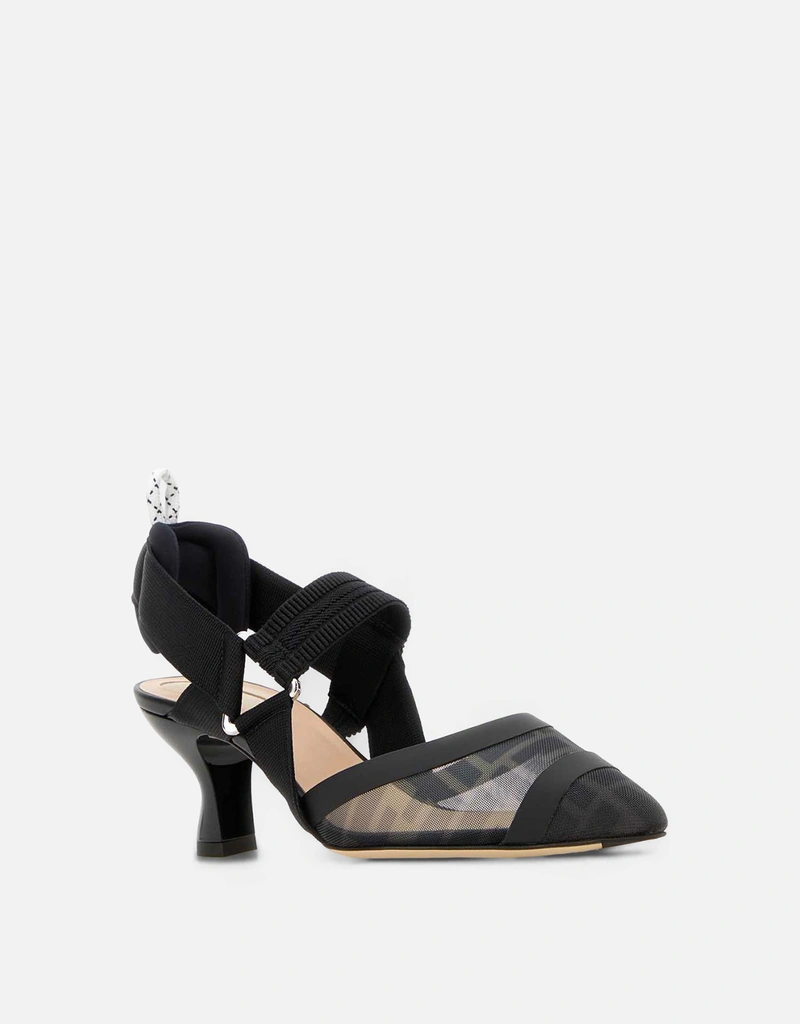 Fendi マルチカラーメッシュとファブリックパンプス () IFCHIC.COM