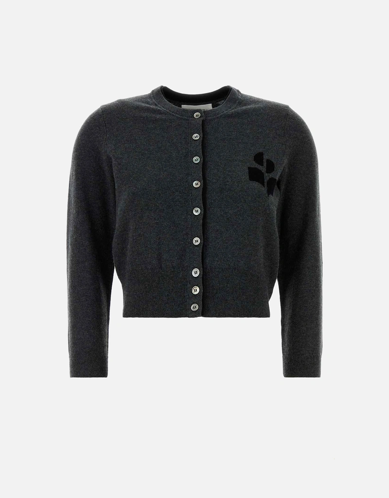 Isabel Marant Étoile コットンウール混紡ロゴフィットカーディガン