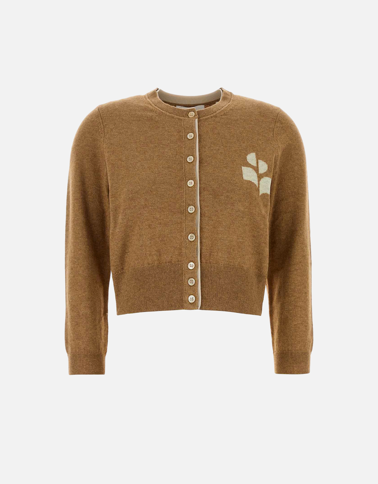 Isabel Marant ?toile Cotton Wool Contrast Logo Cropped Cardigans - FR 34F