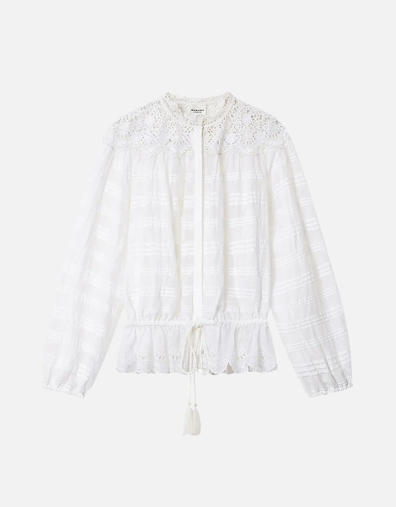 Isabel Marant Étoile ポリーオーガニックコットンとフローラルレース