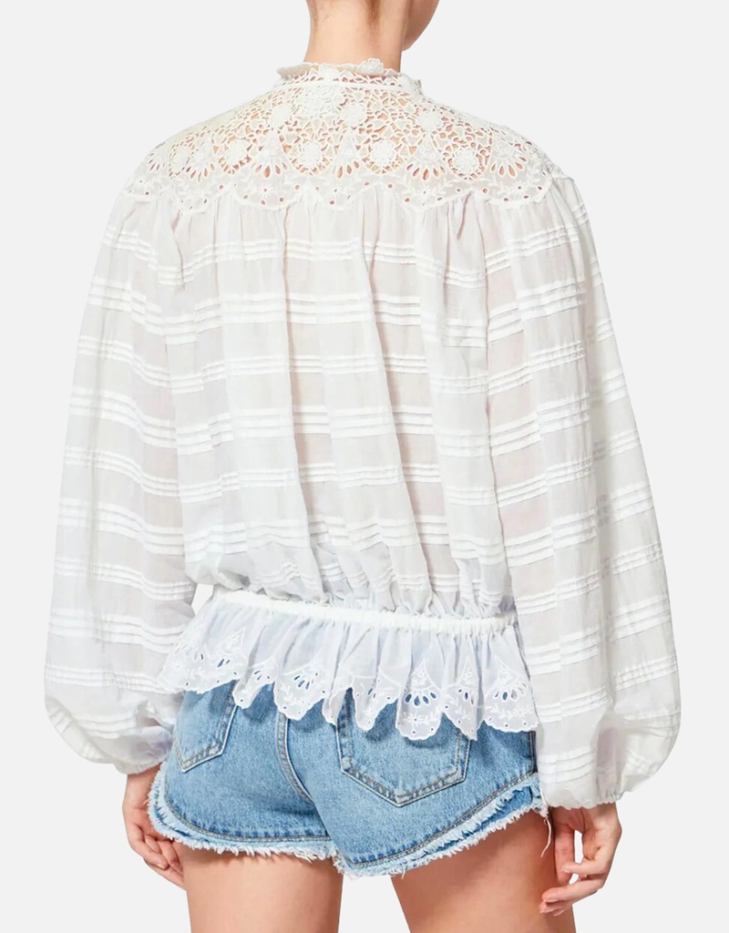 Isabel Marant Étoile ポリーオーガニックコットンとフローラルレース