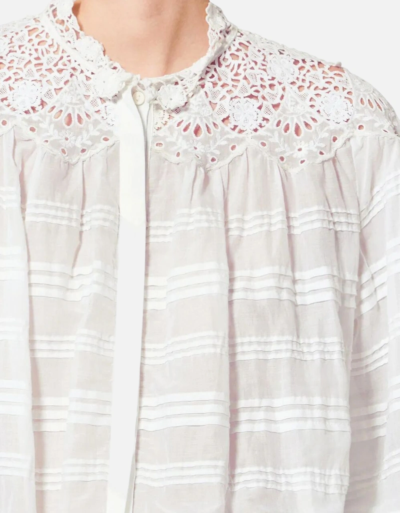 Isabel Marant Étoile ポリーオーガニックコットンとフローラルレース