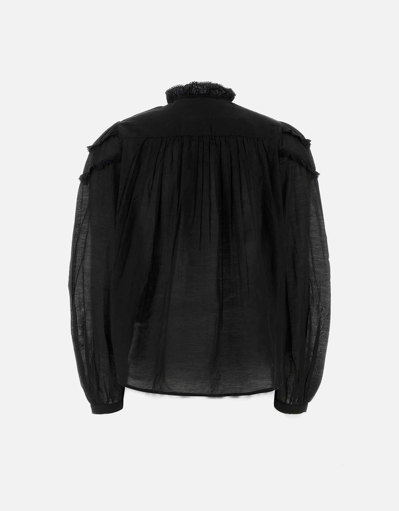 Isabel Marant Étoile コットンブレンドギャザードラウンドネック