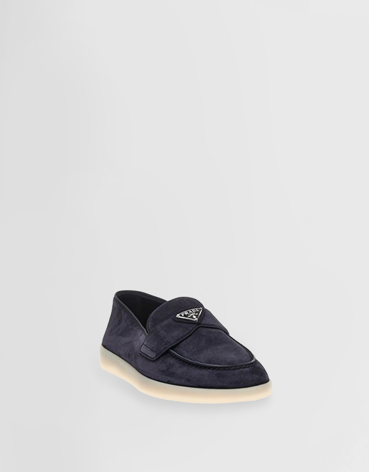 Prada メンズロゴスエードカーフスキンレザーローファー () IFCHIC.COM