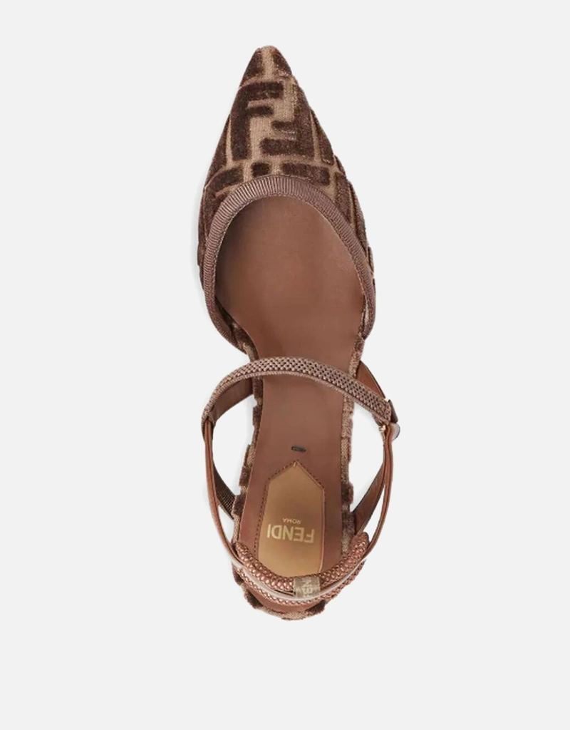 Fendi ミディアムヒールFF生地スリングバックパンプス (すべての新品