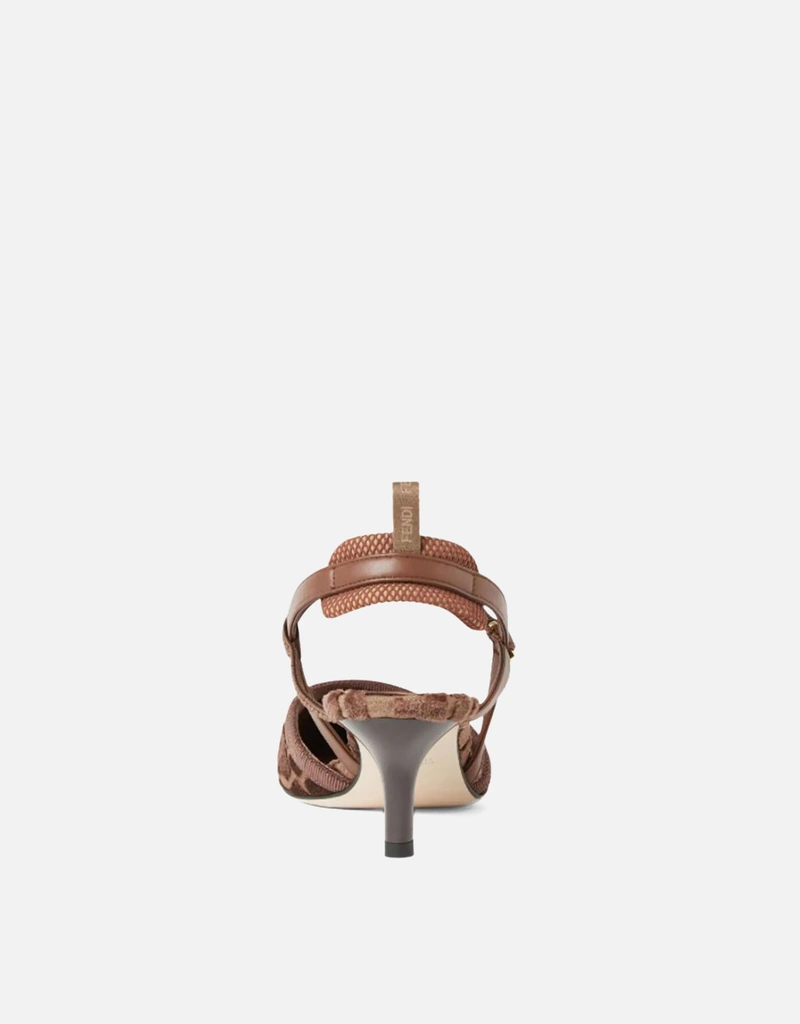 Fendi ミディアムヒールFF生地スリングバックパンプス (すべての新品
