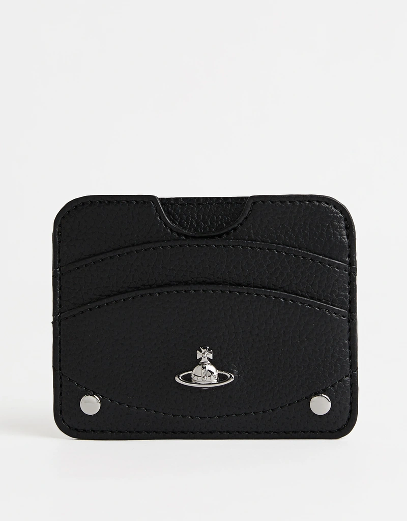 【冬が大好きです】Vivienne Westwood 黒 レザー 名刺入れ Vivienne Westwood ハーフムーングレインエンボスレザー名刺入れ