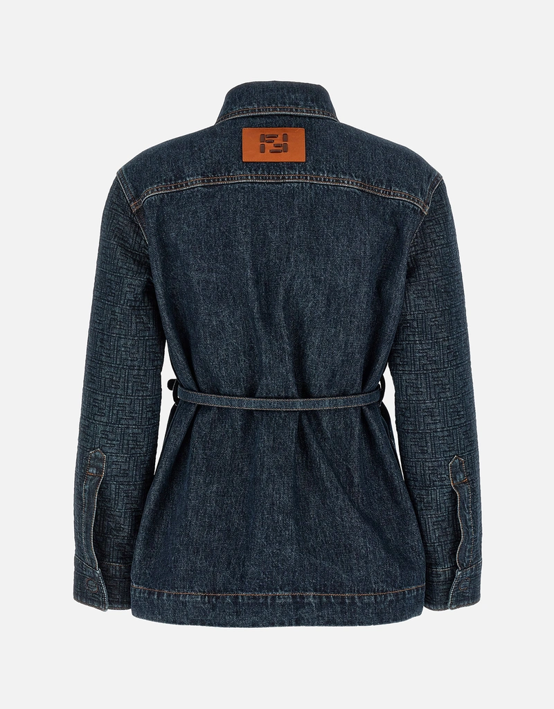 Fendi ゴートゥー デニム キルティング FF モチーフ シャツジャケット