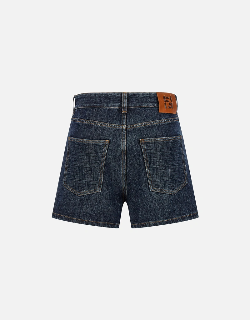 FENDI FFロゴデニムショートパンツ Fendi ダークブルーデニムショーツ (ショートパンツ) IFCHIC.COM