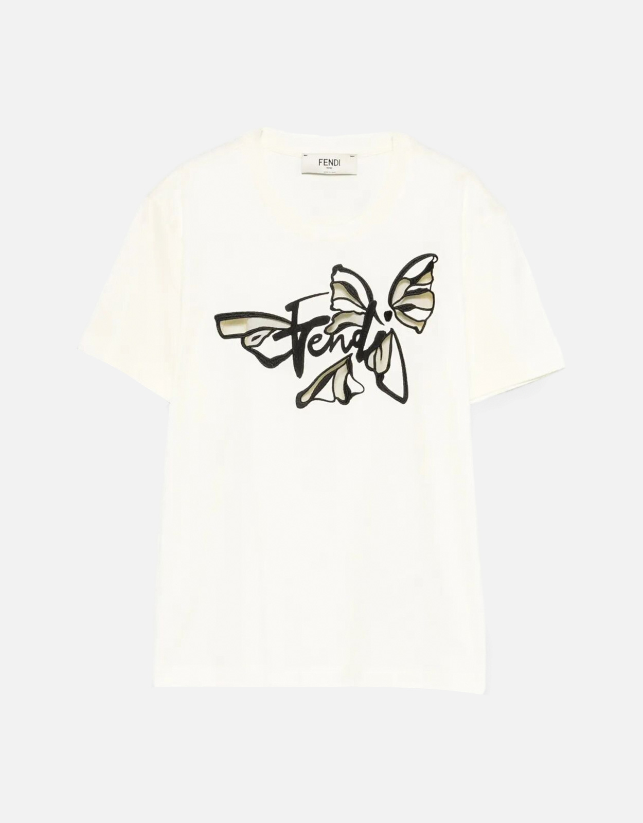 Fendi 刺繍ロゴ入りホワイトTシャツ (トップス) IFCHIC.COM