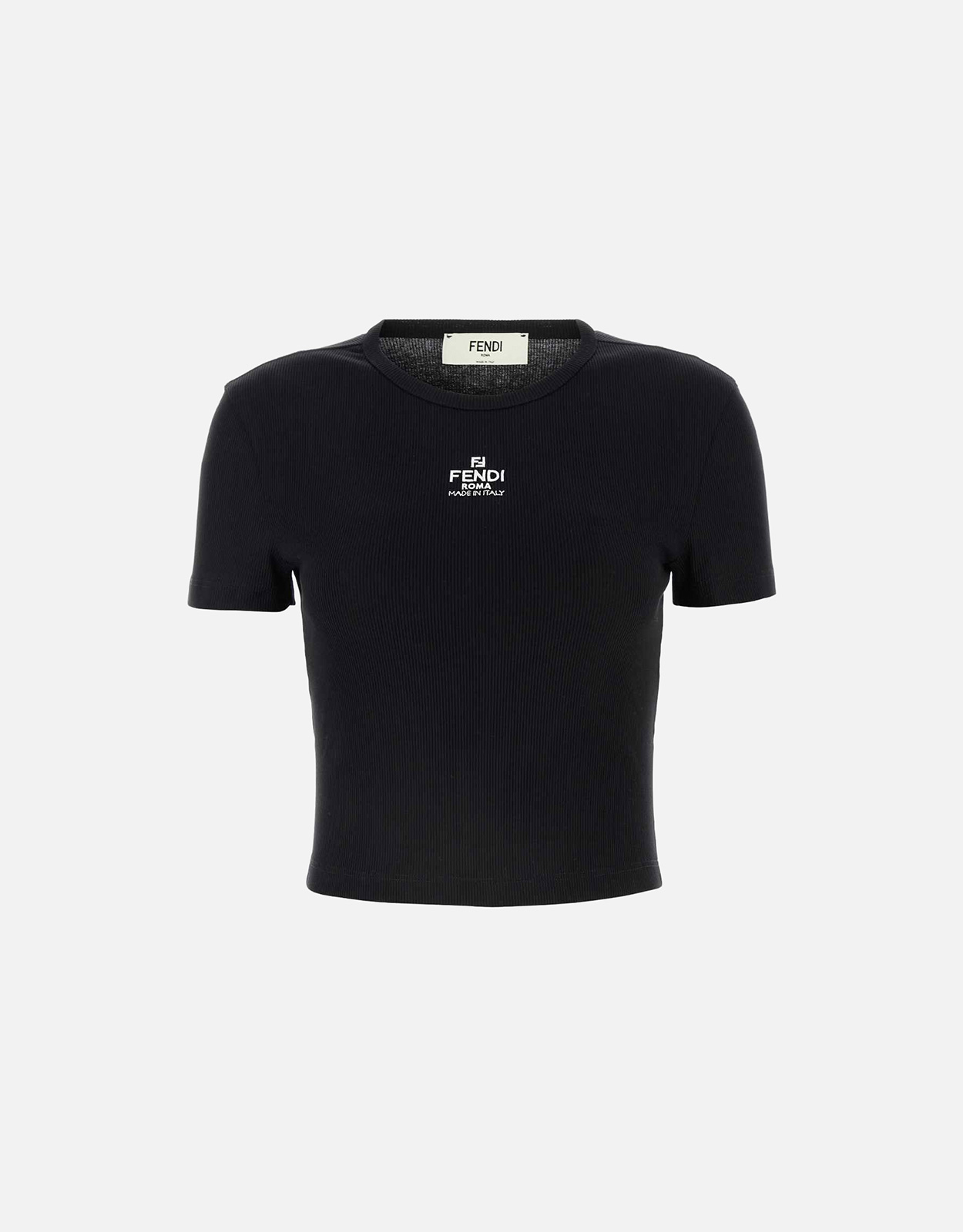 Fendi ブラックストレッチコットンTシャツ (すべての新品) IFCHIC.COM