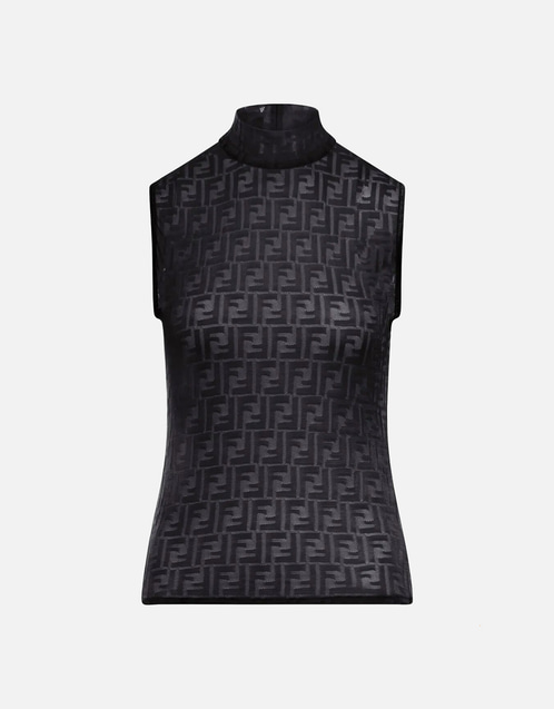 Fendi High-Neck FF Jersey Top (All New In) IFCHIC.COM