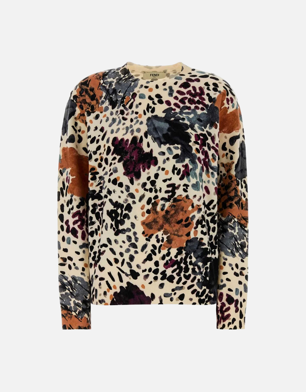 Fendi ホワイト美麗奴羊毛カシミヤプリントセーター (すべての新品