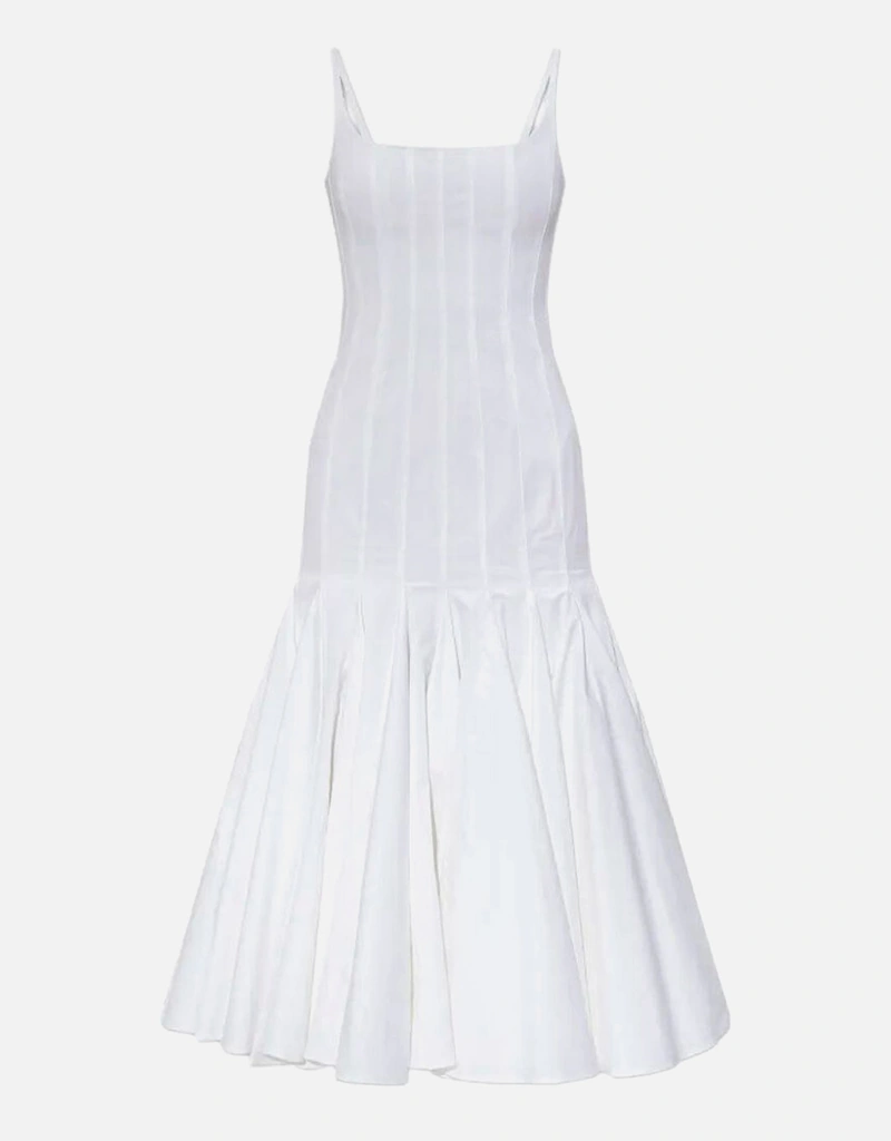 structured fit and flare dress Alembika Barb Cotton Shirtdress, White White / 7 (US 18-20) main image 0