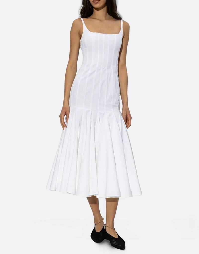 Jacquemus コットンポプリンフィットミディドレス (すべての新品