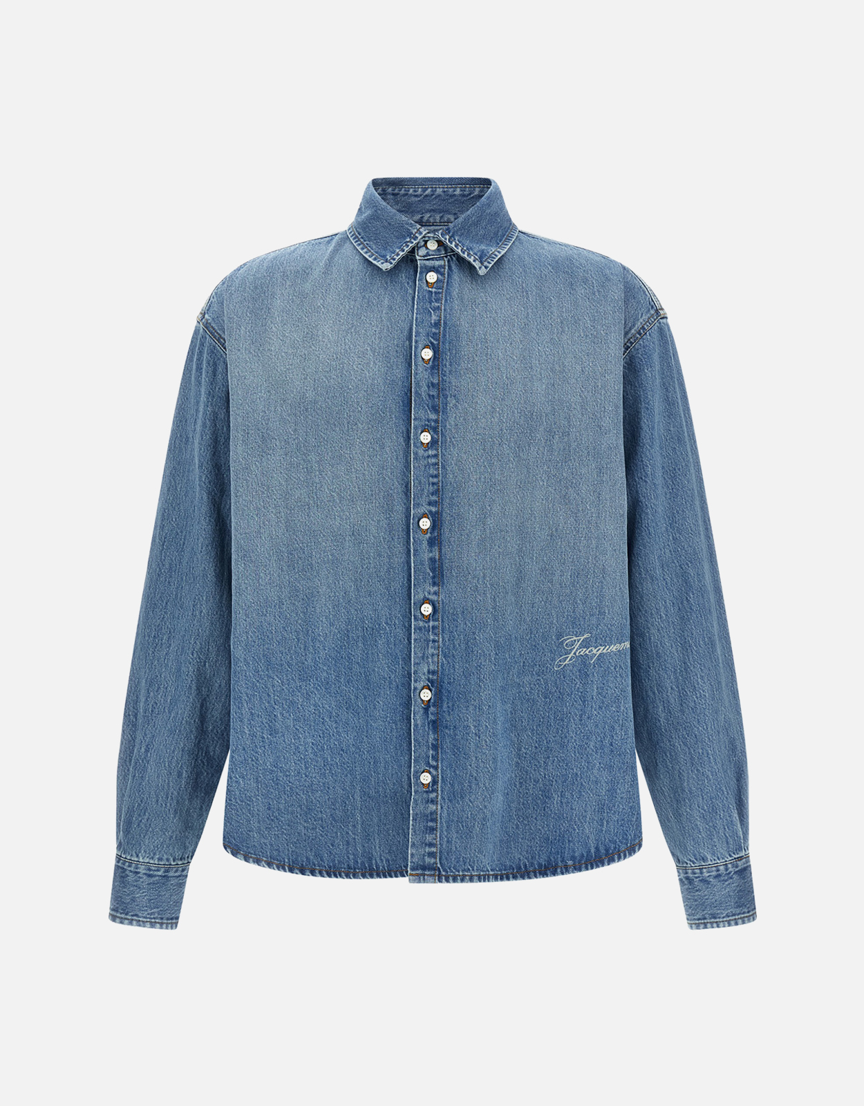 JACQUEMUS Jacquemus Men's La Chemise De-Nmes Cotton Washed Denim Shirt - IT 34　Jacquemus メンズ La Chemise De-Nmes コットン ウォッシュド デニム シャ