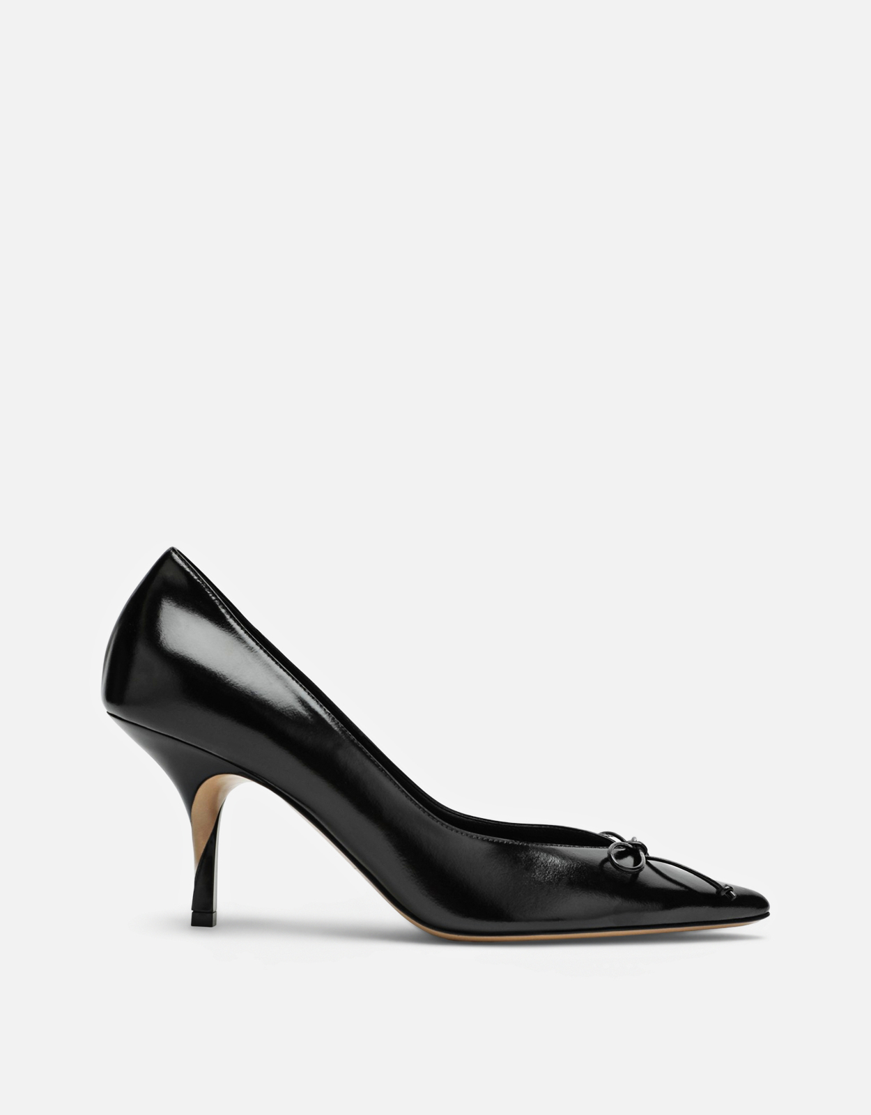 Jacquemus ブラックレザーツイストヒールパンプス (すべての新品