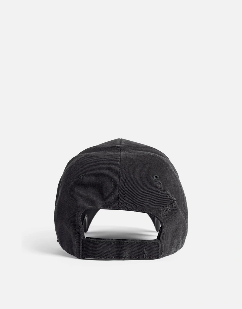 Balenciaga Men's Tilted Typo Cotton Drill Cap (Hats,Caps) IFCHIC.COM