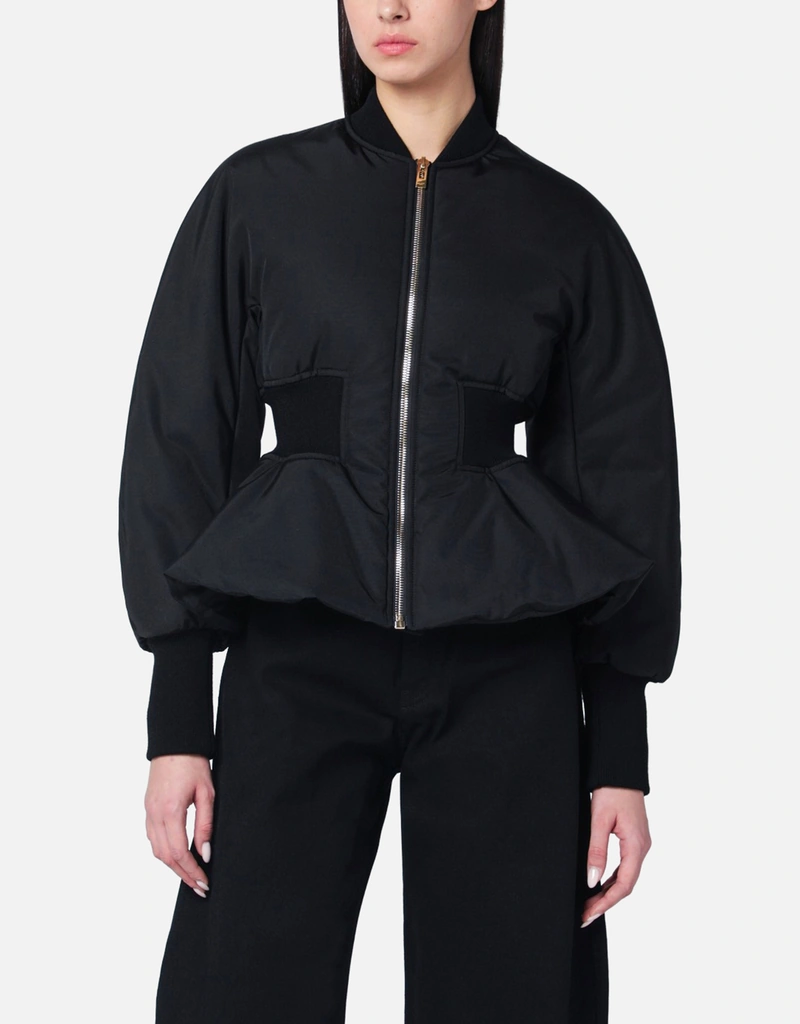近年モデル✨デュベティカ ナイロンジャケット　黒 38 M トレンド ペプラム ALAÏA ナイロンペプラムボンバージャケット (すべての新品) IFCHIC.COM