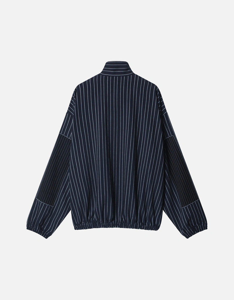Acne Studios ネイビーストライプシャツジャケット Acne Studios Men's Striped Zip Technical Jacket (All New In