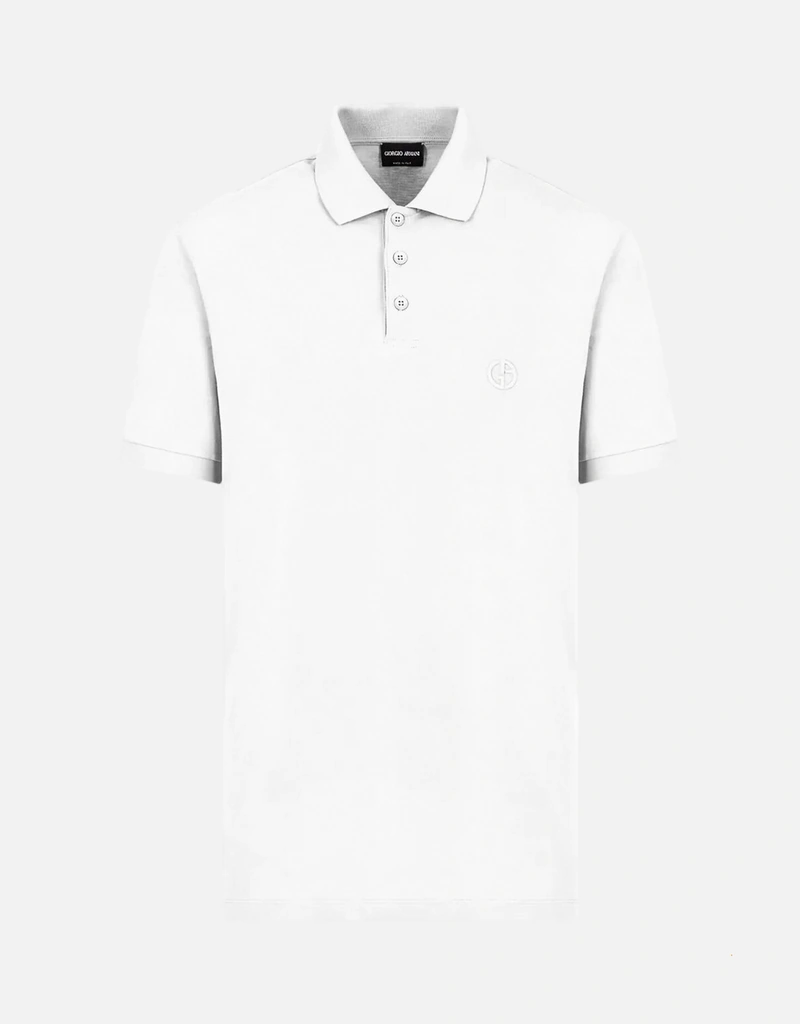 Giorgio Armani メンズストレッチコットンピケポロシャツ (すべての