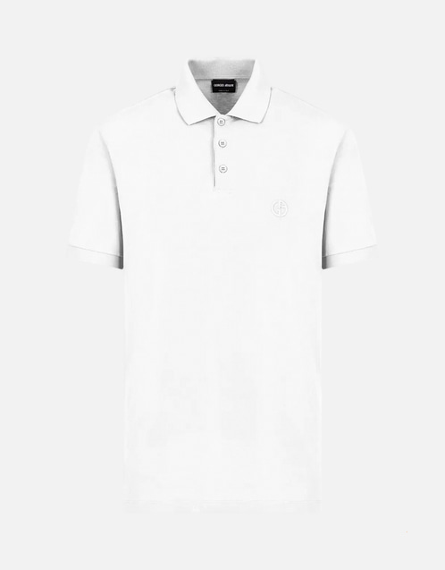 Giorgio Armani メンズストレッチコットンピケポロシャツ (すべての