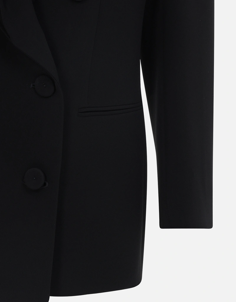 ✨️美品‼️ Giorgio Armani ダブルブレストジャケット ブラック Giorgio Armani ダブルブレストシルクカディローズディテール