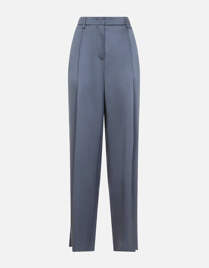Giorgio Armani Silk Double Satin Single-Pleat Trousers (Pants