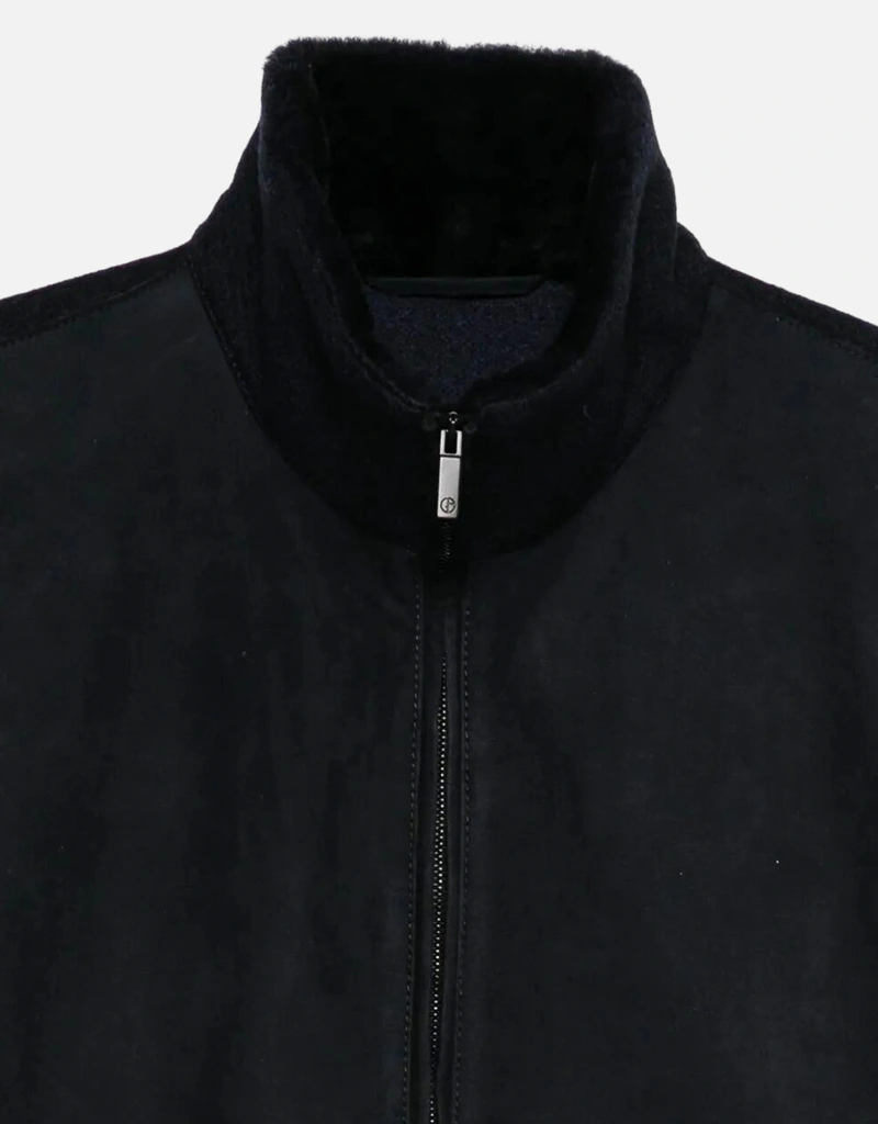 ARMANI Collezioni スウェードブルゾン Giorgio Armani メンズ ラムシアリングスエード 美麗奴ウール ブルゾン