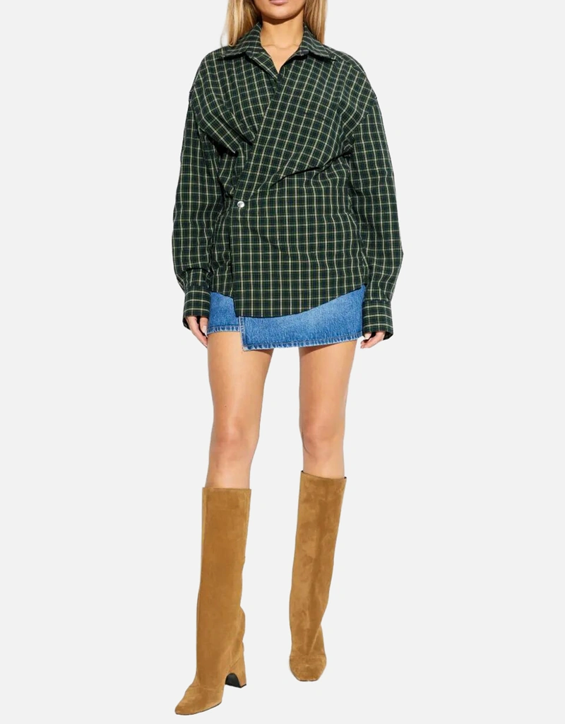 alexander wang fit and flare mini dress emerald green Alexander Wang Fit and Flare Mini Dress main image 0