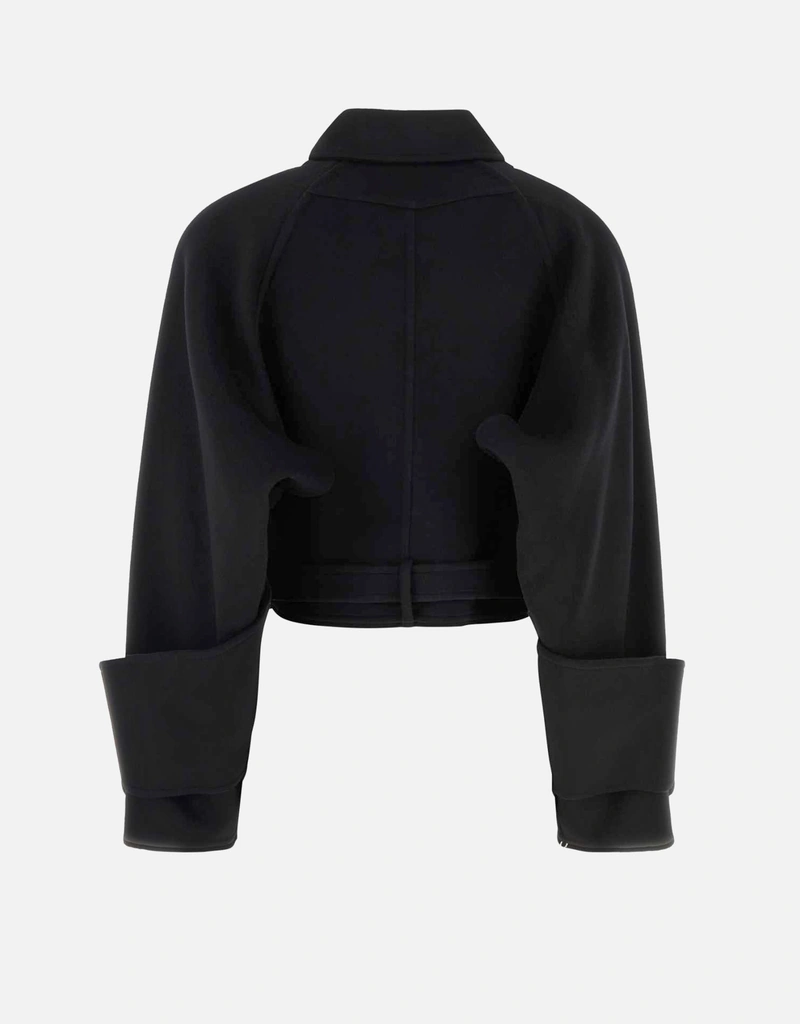 Chloé ブラックウールショートコート (すべての新品) IFCHIC.COM